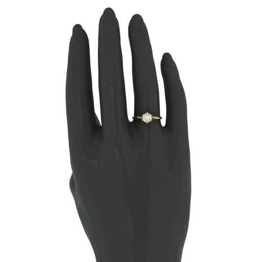 Anillo Trenzado con Engaste de Pétalo