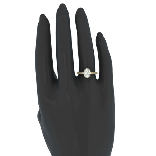 Anillo Compromiso Oval con Halo Oculto