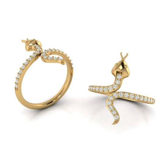 Anillo Serpiente Artesanal con Piedras