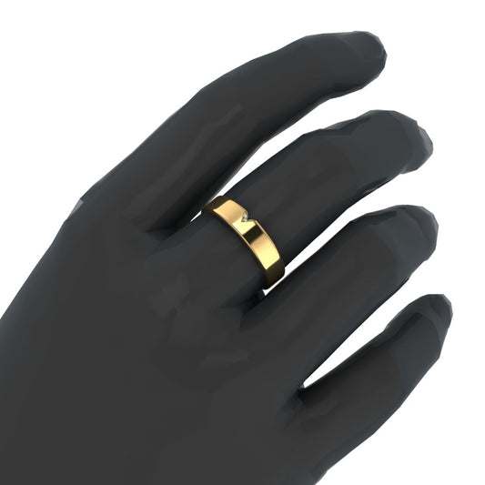 Anillo Corte en V con Tres Gemas
