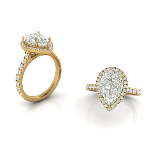 Anillo Piedra Pera con Cinco Garras