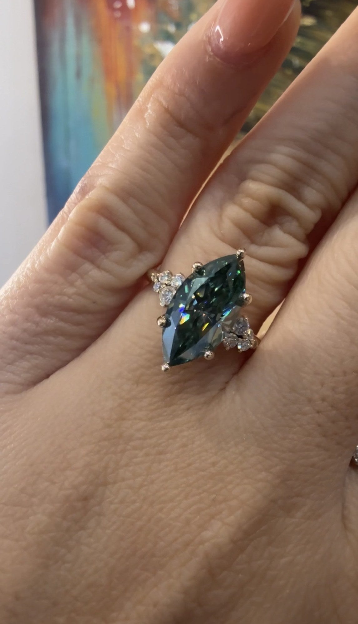 Anillo de Compromiso Corte Marquise en Oro 14k — otra vista