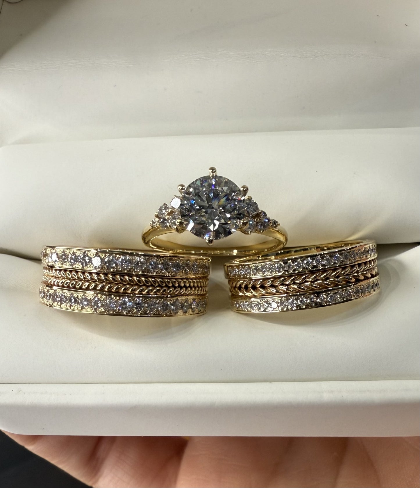 Trío de Matrimonio en Oro 14k — Mod. 30