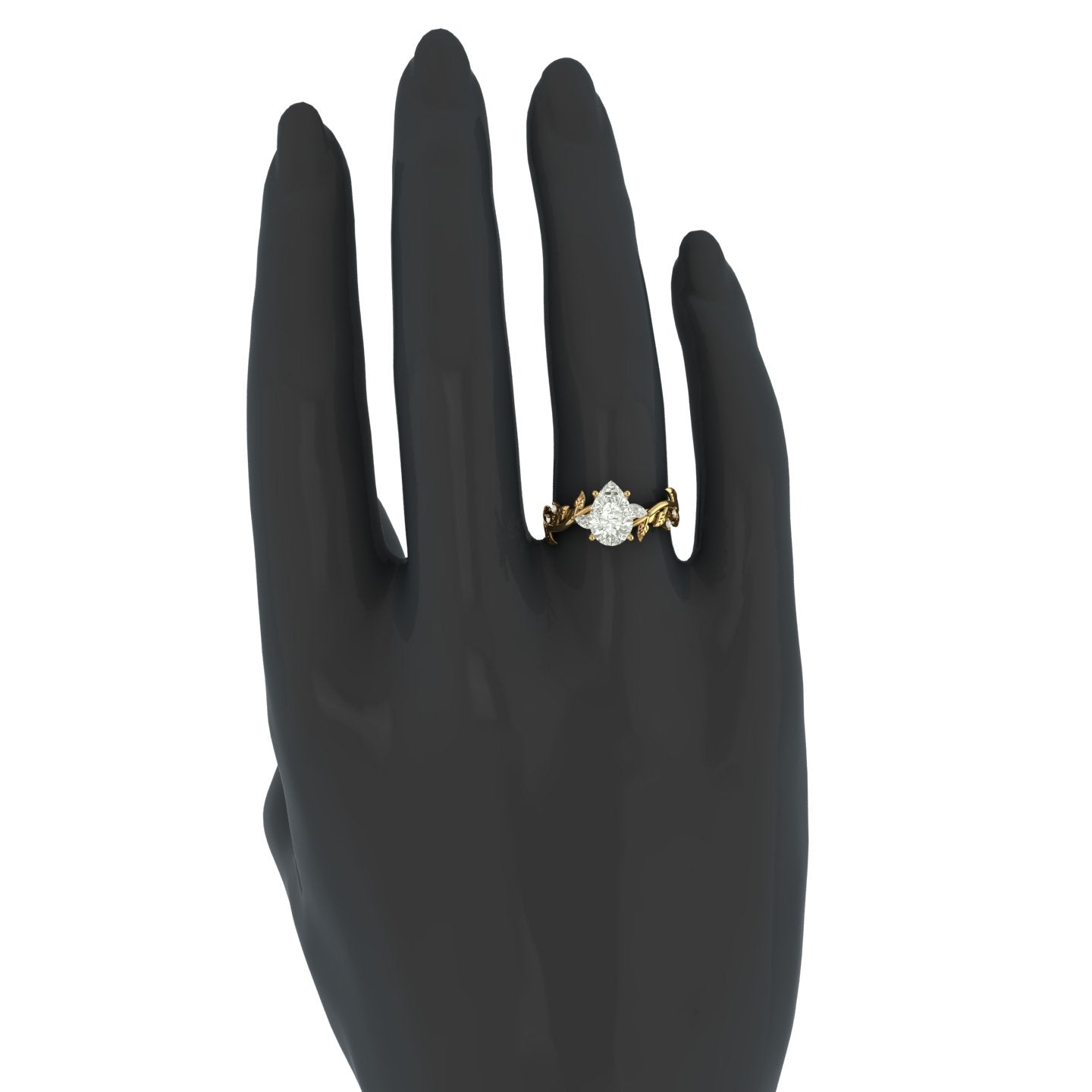 Anillo Compromiso Motivos de Hojas
