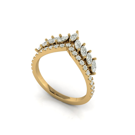 Anillo Boda Perfil Oval con Marquesas