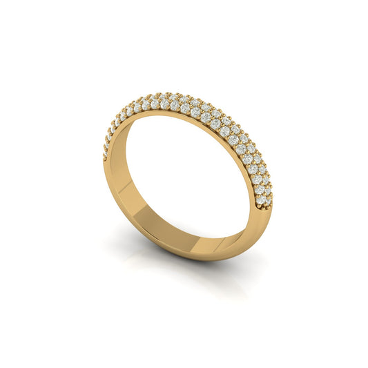 Anillo Media Eternidad Doble Pavé