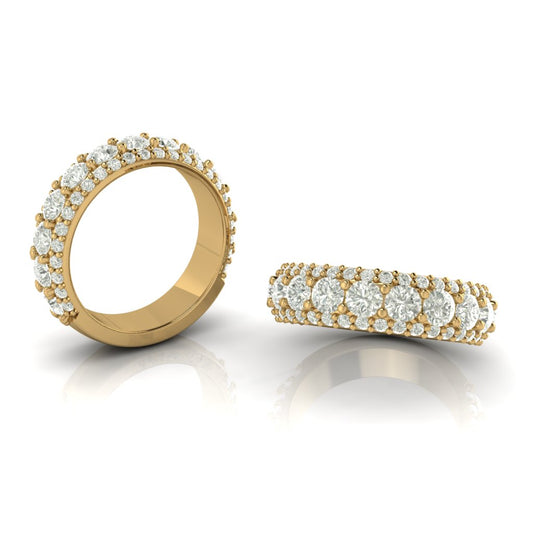 Anillo con Piedras Asimétricas en Banda