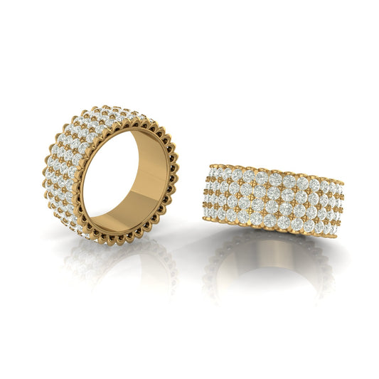 Anillo Infinito con 4 Líneas de Piedras