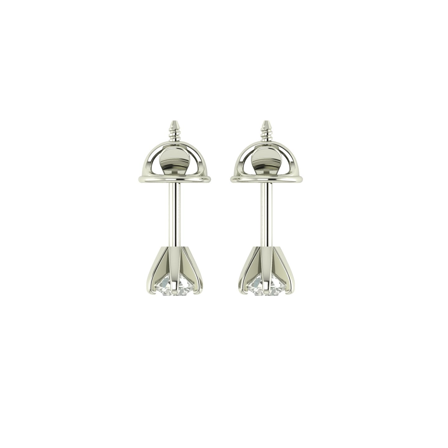 Aretes Solitario con Engaste de Seis Garras en Oro