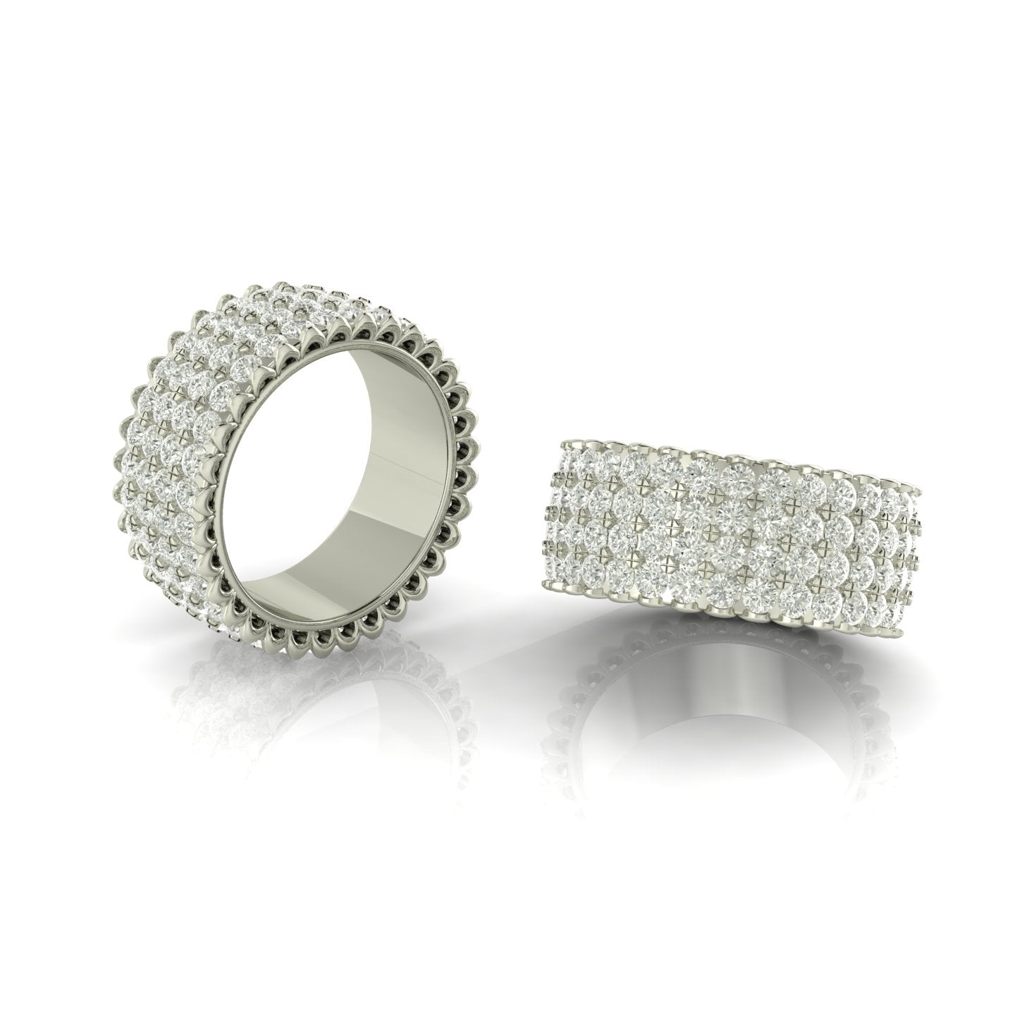 Anillo Infinito con 4 Líneas de Piedras