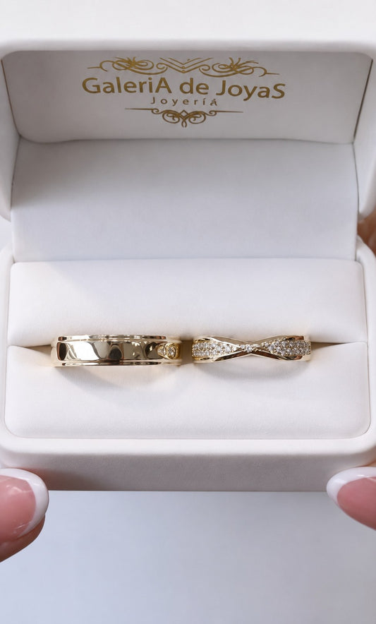 Dúo de Matrimonio en Oro 10k — Mod. 2