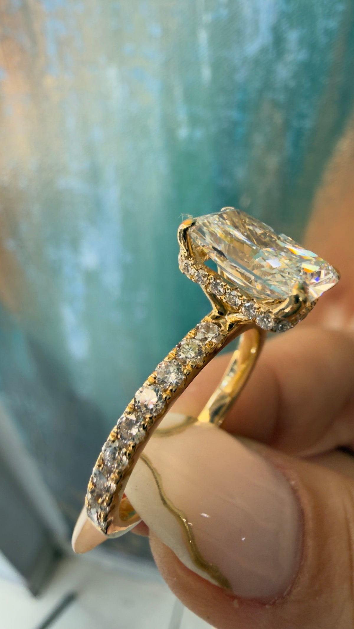 Anillo compromiso corte radiante