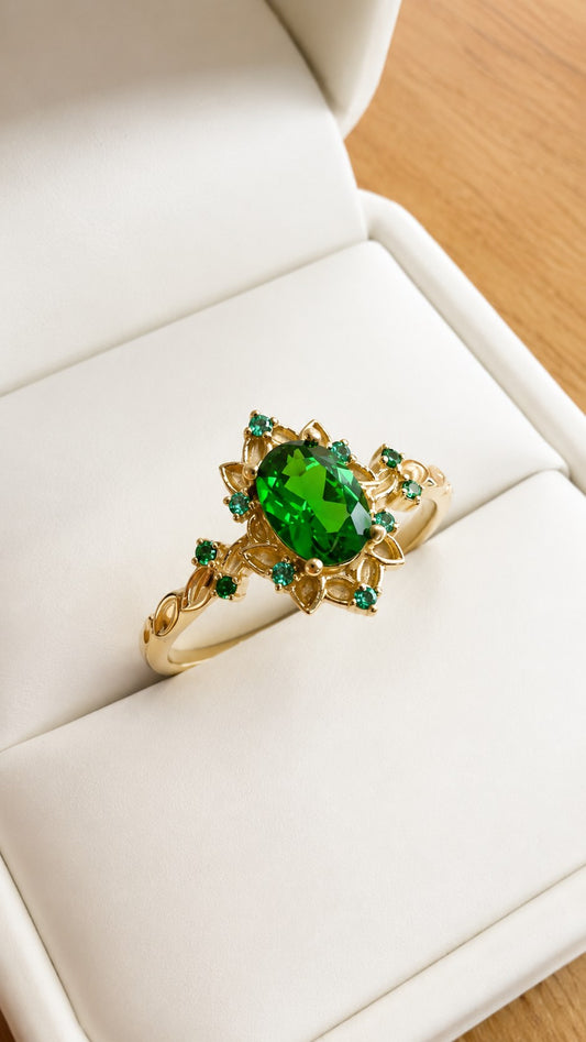 Anillo de Compromiso Corte Oval en Oro 10k — Mod. 3