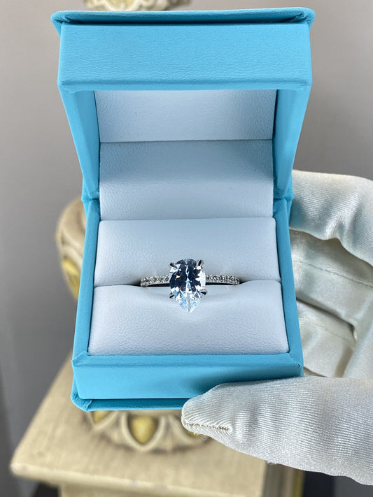 Anillo de Compromiso Corte Pera en Oro 14k — Mod. 4