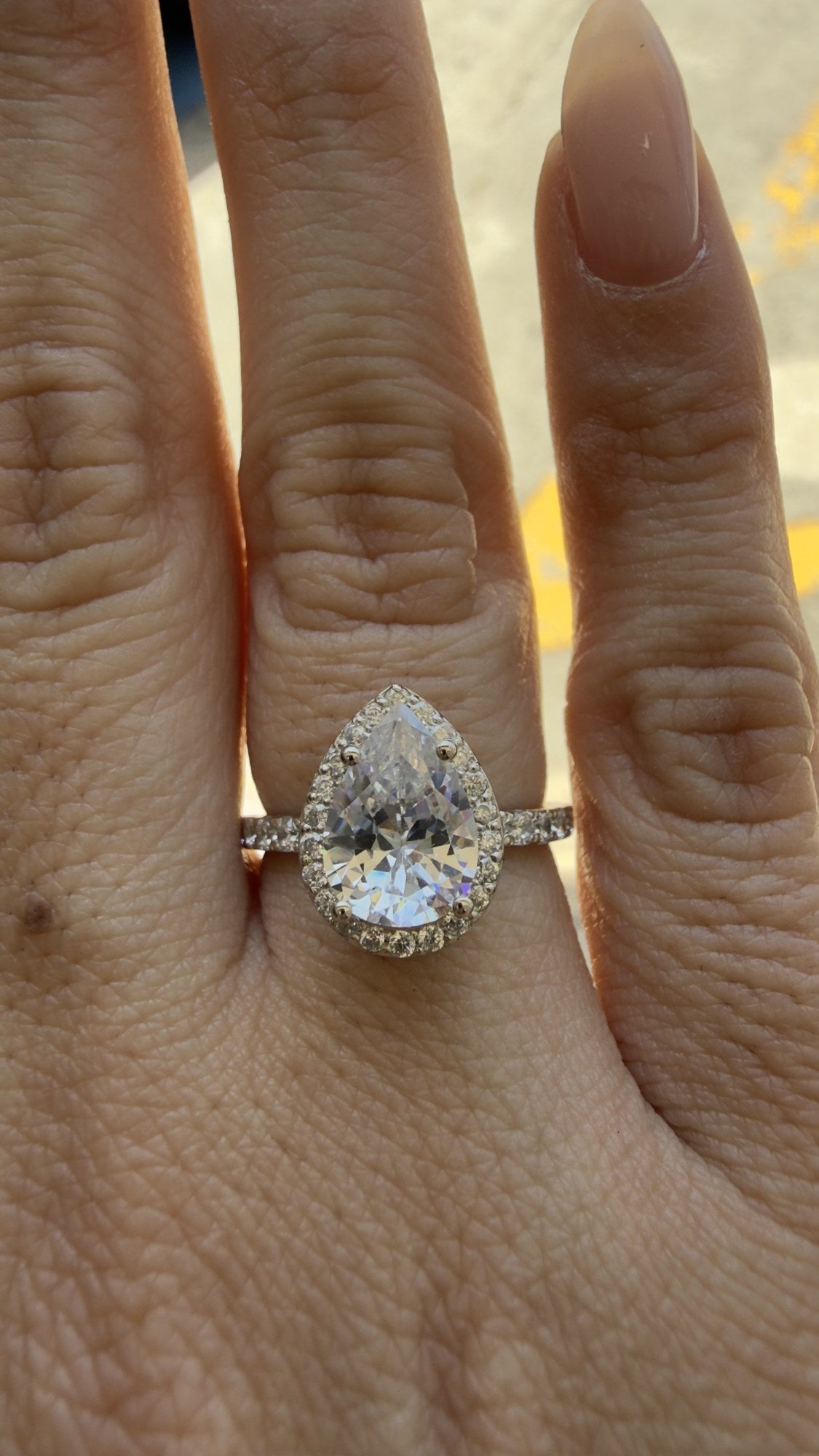 Anillo de Compromiso Corte Pera en Oro 14k — Mod. 7