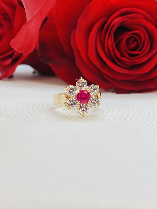 Anillo de Compromiso Corte Redondo en Oro 10k — Mod. 17