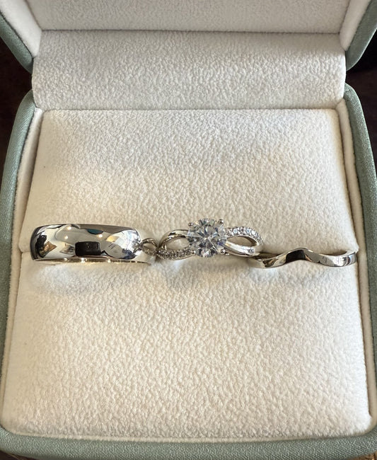 Trío de Matrimonio en Oro 10k — Mod. 7