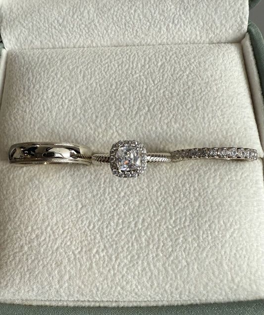 Trío de Matrimonio en Oro 10k — Mod. 15