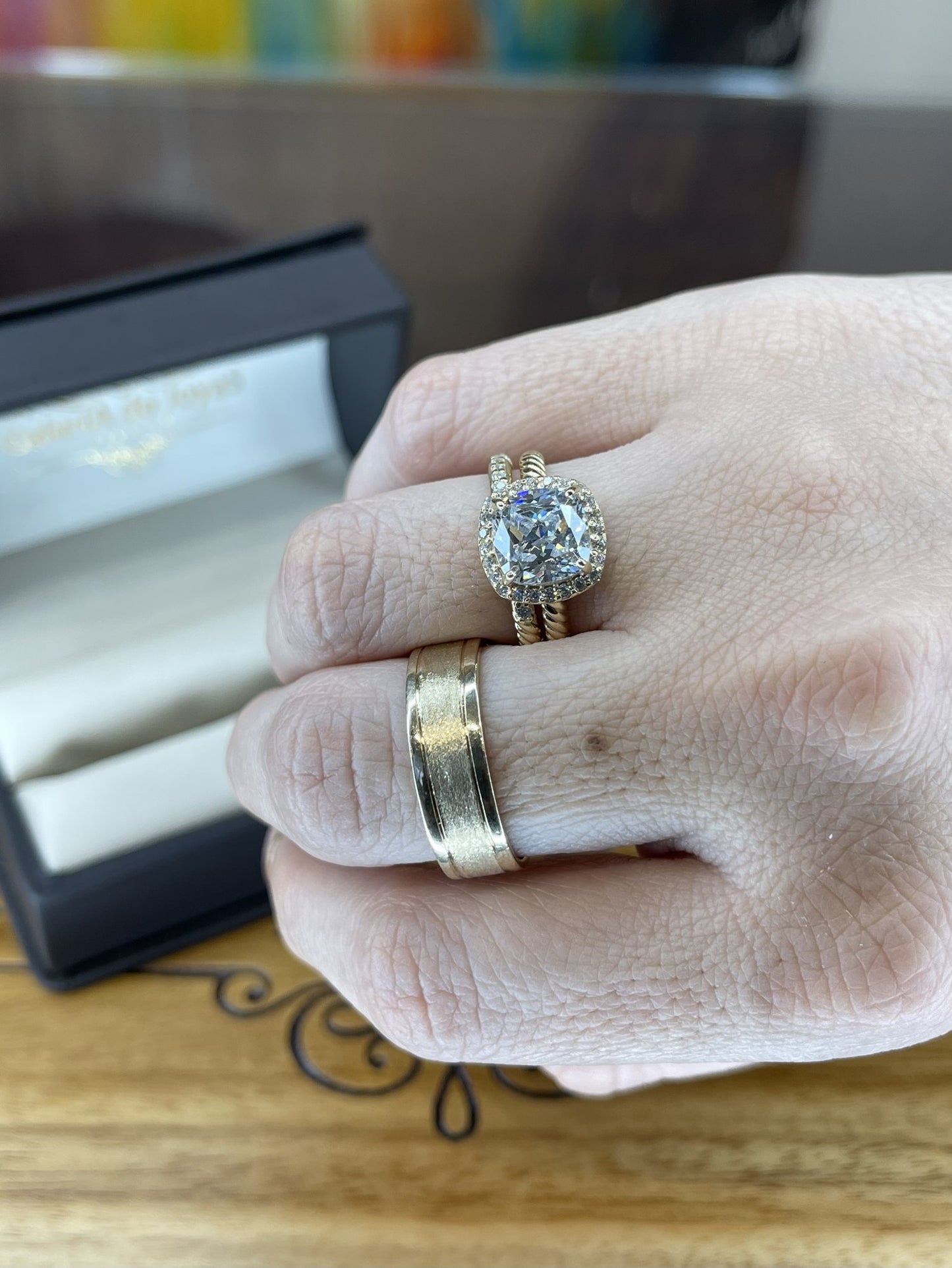 Trío de Matrimonio en Oro 10k — Mod. 38