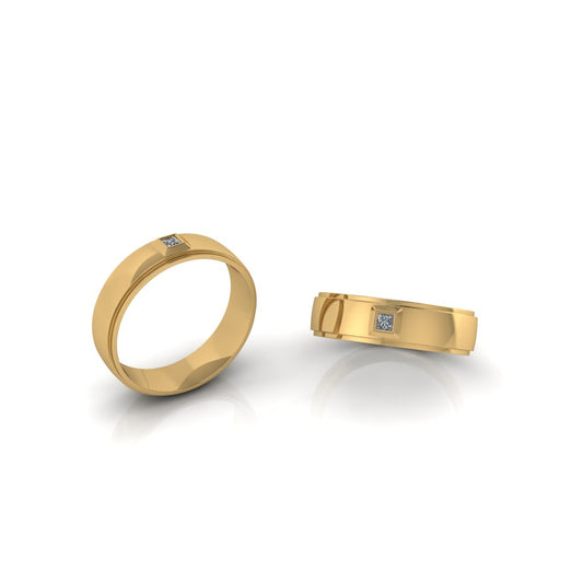 Anillo de Matrimonio para Hombre en Oro con Piedra Central