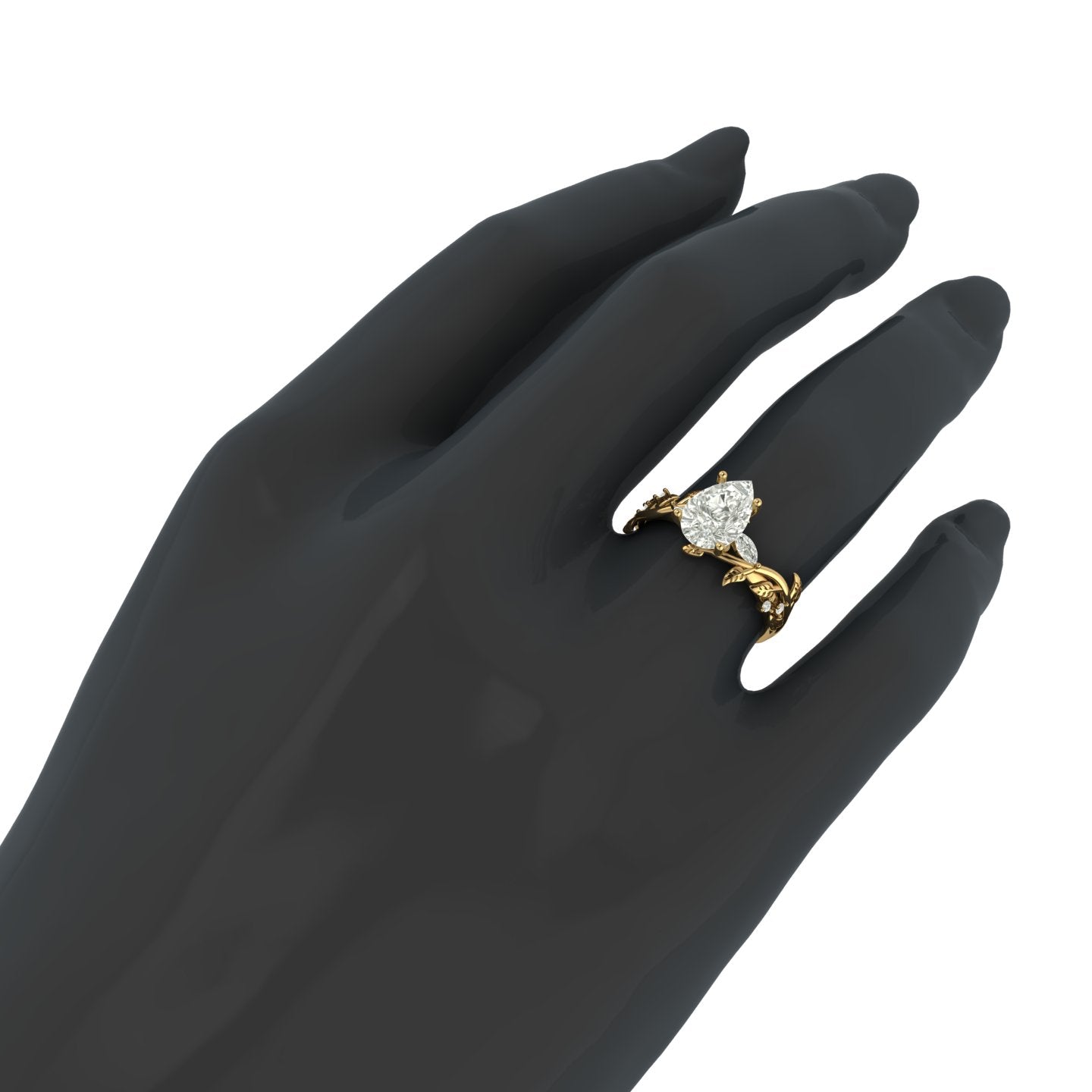 Anillo Compromiso Motivos de Hojas