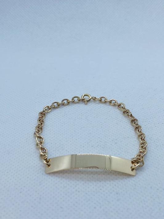 Pulsera para niña con placa en oro