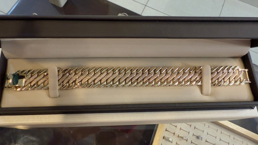 Pulso cubano doble en oro 14k en estuche